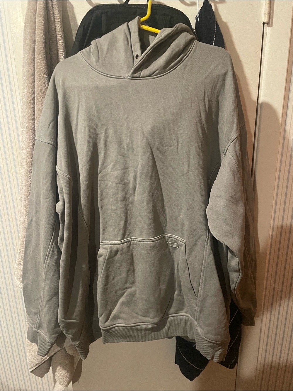 Men’s Hugo Boss Grey Pullover Hooded Sweatshirt Blue Label Size XL